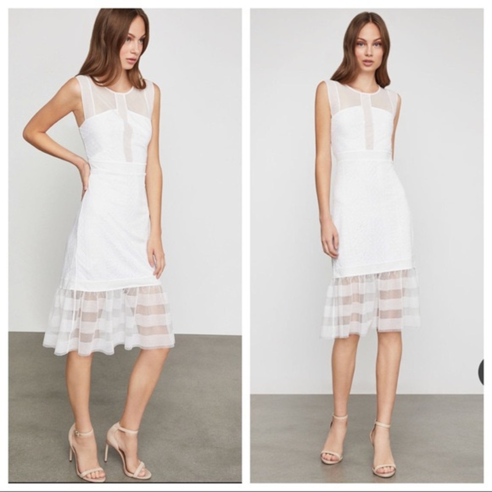 BCBGMAXAZRIA White Sheer Dress NWT